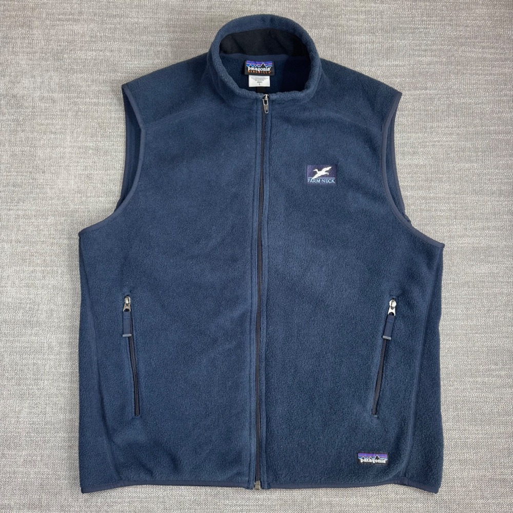 Patagonia Synchilla Fleece Vest Mens Large Farm Neck Golf Club Martha's Vineyard